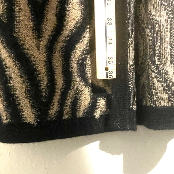 Chico's Sz Large (2) Alicia Long Duster Cardigan Mohair Wool Blend Animal Print - Picture 7 of 7